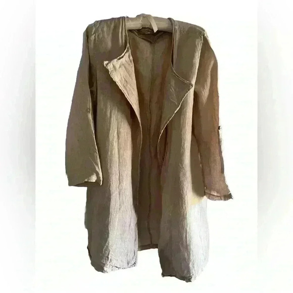 Made In Italy Alessia Pacini 100% Linen Cardigan Size M - Picture 1 of 5
